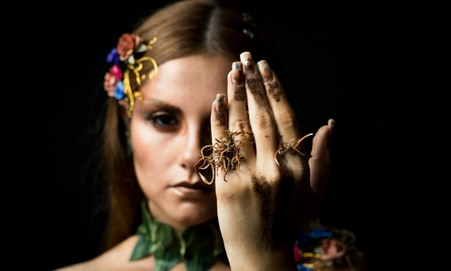 Close-up of professional manicure technique demonstration